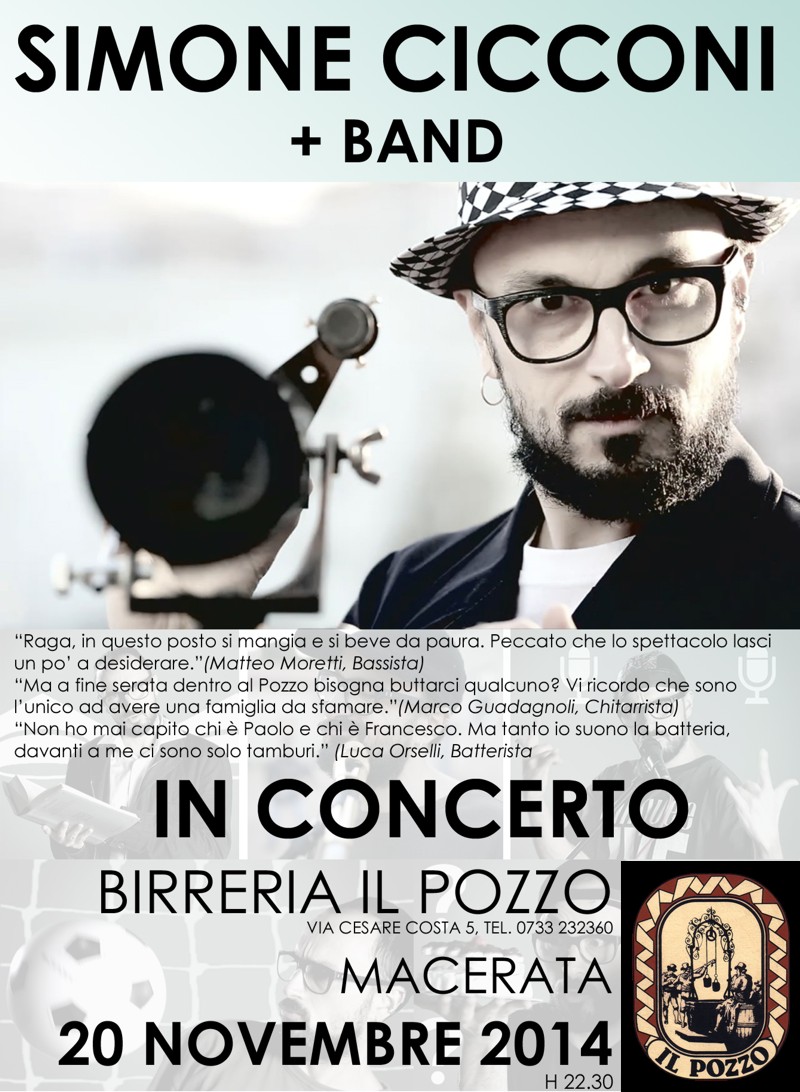 Giovedi’ 20 Novembre Simone Ciccomi & Band